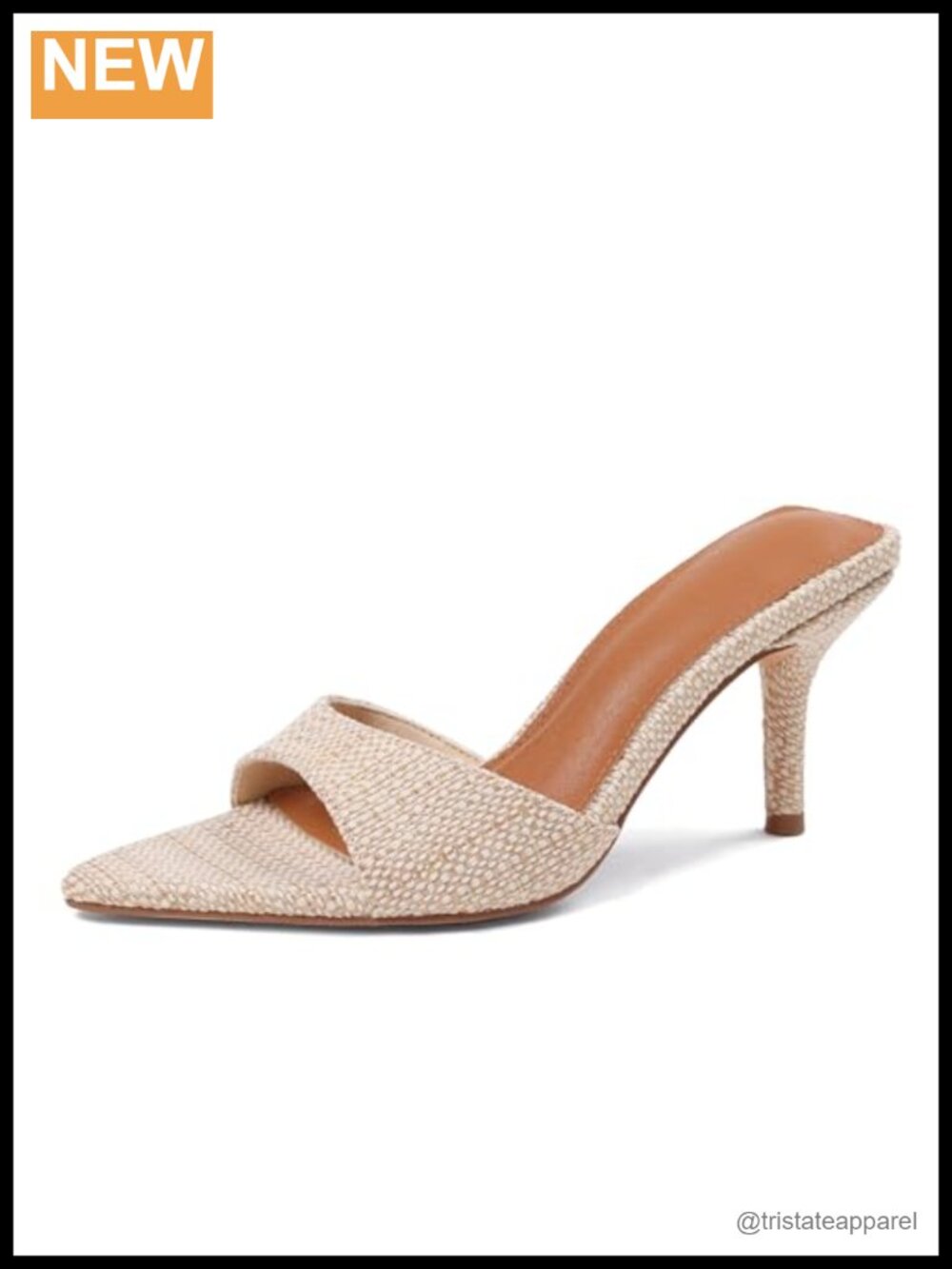 Kitten Heels Mules Pointed Toe Slip On Peep Toe Slingback Sandals for Women